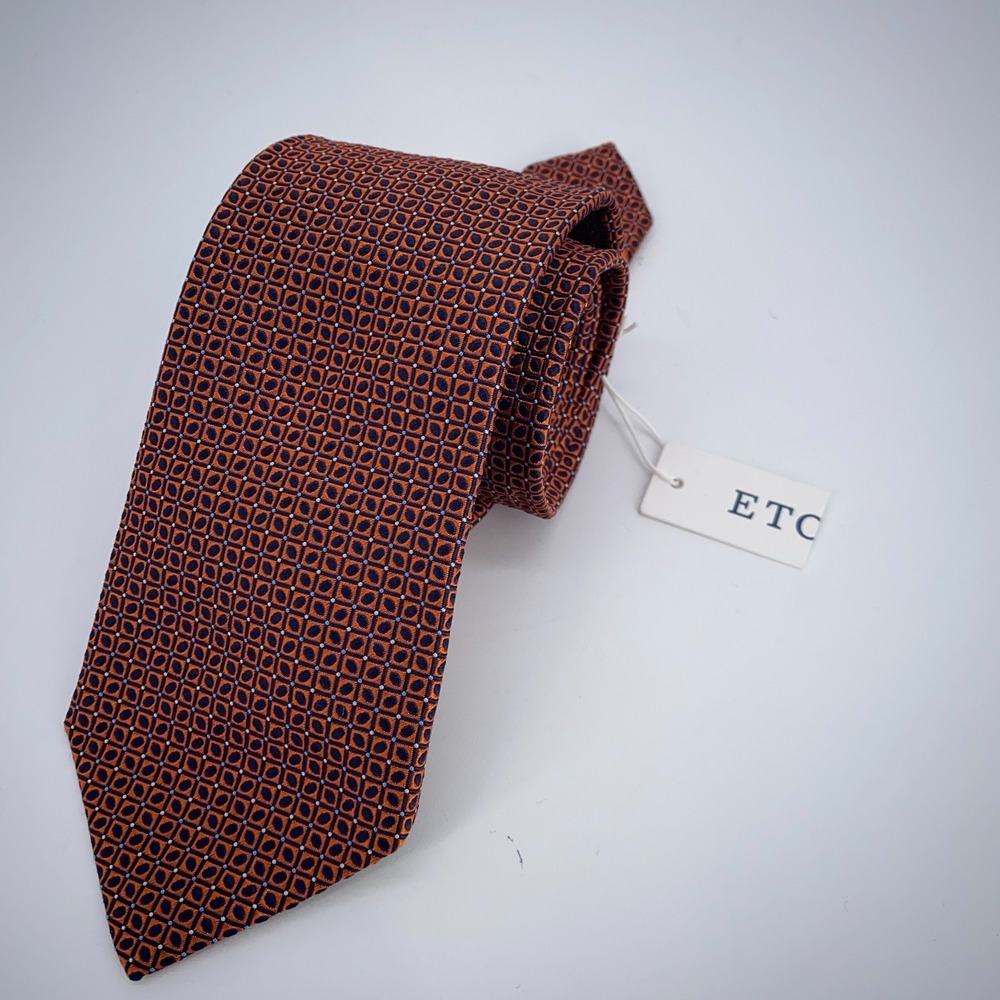 Eton Tie Mens One‎ Size Multi Patterned Silk Classic Luxury Necktie Italy Made